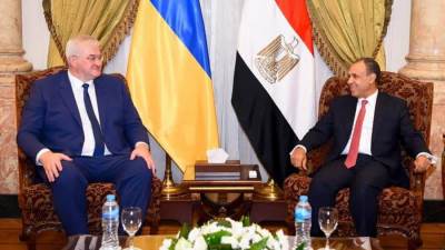 وزير الخارجية يبحث مع نظيره الاوكراني الارتقاء بالعلاقات الثنائية