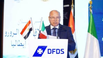 النقل يشهد انطلاق فعاليات مؤتمر الإعلان عن إطلاق خط الرورو المصري/ الإيطالي بين مينائي (دمياط – تريستا)