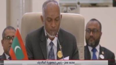 رئيس المالديف: ما تقوم به إسرائيل فى قطاع غزة إبادة جماعية ويجب وقفها