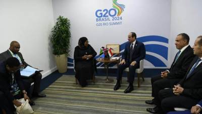 الرئيس السيسي يلتقي رئيسة تنزانيا على هامش قمة العشرين