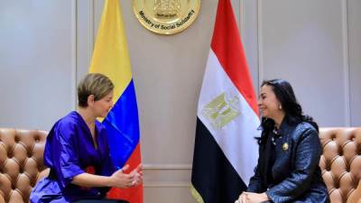 وزيرة التضامن الاجتماعي تستقبل السيدة الأولى لجمهورية كولومبيا بمقر الوزارة بالعاصمة الإدارية الجديدة