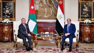 الرئيس السيسى وعاهل الأردن يبحثان جهود تنسيق مواقف التطورات بالأراضى الفلسطينية