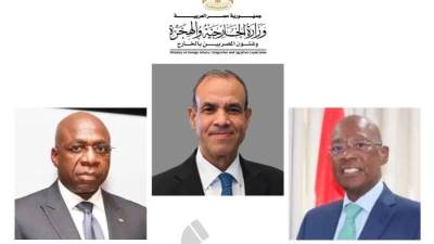 وزير الخارجية  يجري سلسلة اتصالات مع وزراء خارجية أنجولا وبنين وجزر القمر والرأس الأخضر ونائبة وزير خارجية سيراليون 