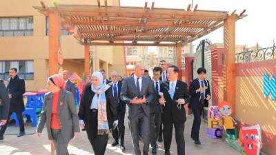 جولة تفقدية لوزير التربية والتعليم ووزير الدولة للشؤون الخارجية اليابانى في “المدرسة المصرية اليابانية” بزهراء مدينة نصر
