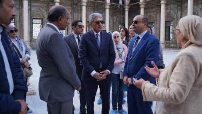 وزير السياحة يتفقد مستجدات مشروع تطوير الخدمات بقلعة صلاح الدين الأيوبي وحركة السياحة بها