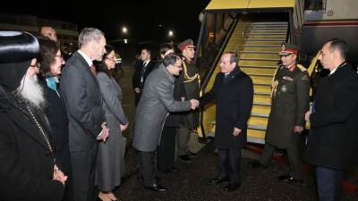 الرئيس السيسى يصل "كوبنهاجن" فى مستهل جولة أوروبية تشمل 3 دول