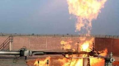 انفجار خط سولار أسفل شريط السكة الحديد فى القصاصين بالإسماعيلية