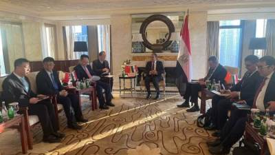 وزير الخارجية يلتقي برئيس مجلس إدارة شركة "تيدا" الصينية مُطور المنطقة الاقتصادية المصرية ـ الصينية