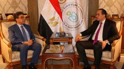 رئيس هيئة الرعاية الصحية يلتقي النقيب العام للأطباء البيطريين لبحث التعاون المشترك