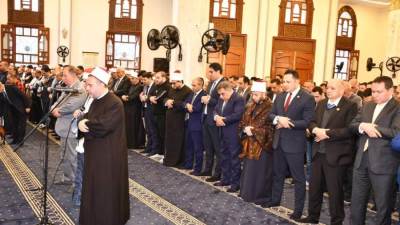 وزير الأوقاف ومحافظ الدقهلية يفتتحان مسجد تنمية المجتمع بقرية البجلات في مركز منية النصر بمحافظة الدقهلية