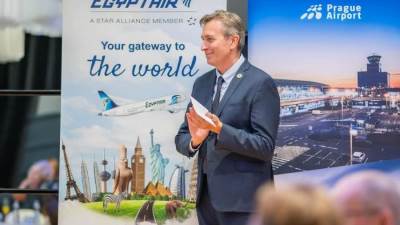 مصر للطيران تحتفل بافتتاح مكتبها في براج بجمهورية التشيك