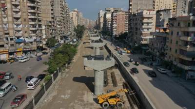 تقدم أعمال تنفيذ مشروع المرحلة الأولى من مترو الإسكندرية