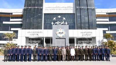القوات المسلحة تنظم زيارة لعدد من طلبة الأكاديمية العسكرية المصرية والكليات العسكرية لمستشفى أهل مصر لعلاج الحروق