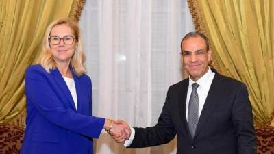 وزير الخارجية يستقبل كبيرة مُنسقي الأمم المتحدة للشئون الإنسانية وإعادة الإعمار في غزة والمنسقة الأممية لعملية السلام