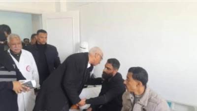 محافظ شمال سيناء يزور الجرحى والمرضى الفلسطينيين بمستشفى الشيخ زويد