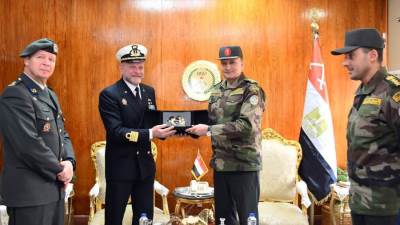 جهاز الرياضة للقوات المسلحة يستقبل وفد من المجلس الدولى للرياضة العسكرية