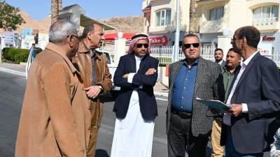 محافظ جنوب سيناء يتفقد استعدادات مدينة طابا لفعاليات الاحتفال بالعيد القومي الـ36 للمحافظة