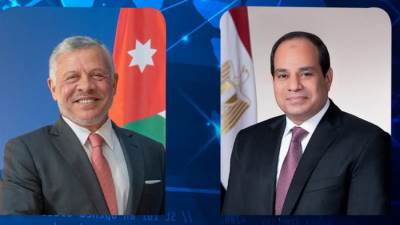 الرئيس السيسي والملك عبدالله يشددان على أهمية عدم تهجير الشعب الفلسطيني من أرضه