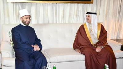 وزير العدل البحريني يستقبل وزير الأوقاف على هامش مؤتمر "الحوار الإسلامي - الإسلامي"