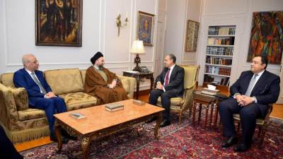 وزير الخارجية والهجرة يستقبل رئيس تيار الحكمة الوطني العراقي