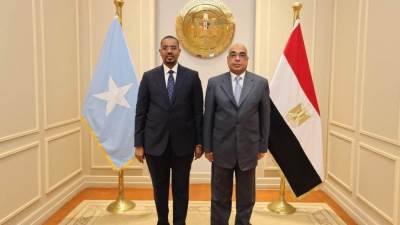 وزير العدل يستقبل وزير الدولة للعدل والشئون الدستورية بجمهورية الصومال الفيدرالية