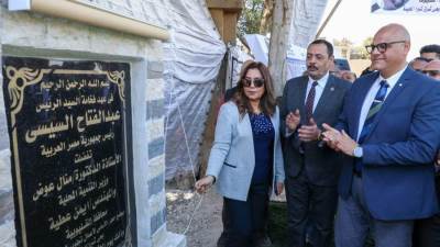 وزيرة التنمية المحلية ومحافظ القليوبية يضعان حجر الأساس لتطوير شارع الرشاح بتكلفة 51.7 مليون جنيه