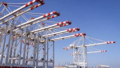 ميناء دمياط يستقبل دفعة جديدة من أوناش الرصيف العملاقة لمحطة الحاويات " تحيا مصر 1"