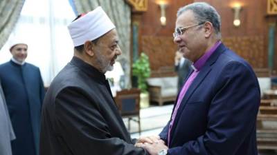 شيخ الأزهر يستقبل رئيس الطائفة الإنجيليَّة والوفد المرافق له للتَّهنئة بقرب عيد الفطر
