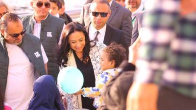 وزيرة التضامن تتفقد حفل إفطار مؤسسة مصر الخير بممشى أهل مصر