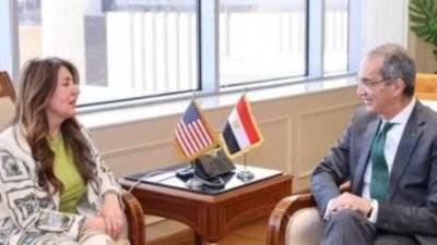 وزير الاتصالات يبحث مع سفيرة أمريكا تعزيز التعاون وجذب المزيد من الاستثمارات