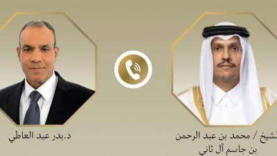  وزير الخارجية تبادل الرؤى مع نظيره القطري حول سبل تهيئة الظروف لإعادة الإعمار فى غزة