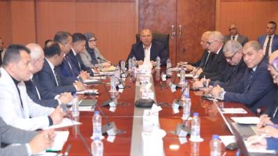 نائب رئيس مجلس الوزراء للتنمية الصناعية وزير الصناعة والنقل يتابع تقدم أعمال الترفيق بتوسعات ٥ مناطق صناعية