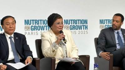 نائب وزير الصحة تشارك في جلسة حوارية بقمة التغذية من أجل النمو