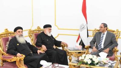 محافظ قنا يستقبل وفود كنائس المحافظة لتقديم التهنئة بعيد الفطر المبارك