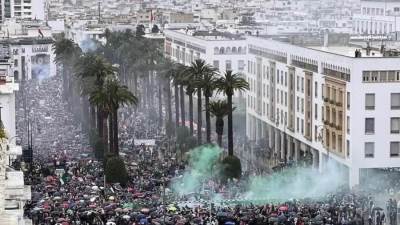 مسيرة حاشدة في الرباط دعماً لفلسطين ورفضاً لعدوان الاحتلال على غزة