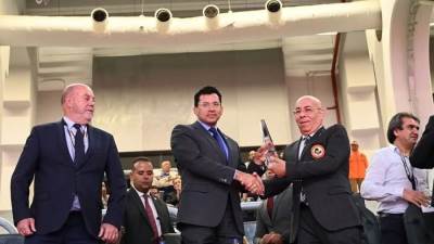 وزير الرياضة ورئيس الاتحاد الدولي يشهدان منافسات اليوم الثاني لبطولة الدوري العالمي للكاراتيه