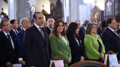 وزيرة التنمية تشارك في قداس عيد القيامة المجيد بالكاتدرائية المرقسية وتهنئ البابا تواضروس الثاني