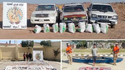 قوات حرس الحدود تواصل نجاحاتها فى إحباط العديد من محاولات التهريب