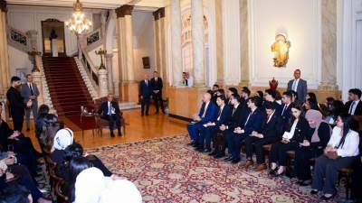 لقاء تفاعلي لوزير الخارجية والهجرة مع 100 طالب وطالبة من الجامعات المصرية