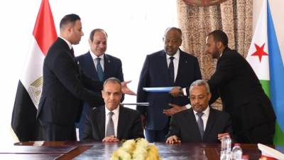 الرئيس السيسي ونظيره الجيبوتي يشهدان التوقيع على عدد من الاتفاقيات ومذكرات التفاهم
