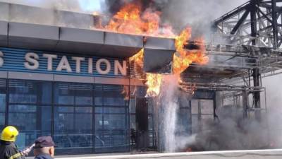 السيطرة على حريق بمحطة الأتوبيس الترددي في الخصوص دون خسائر بشرية