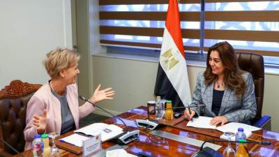 وزيرة التنمية تبحث مع سفيرة الاتحاد الأوروبي بالقاهرة مجالات التعاون المشترك