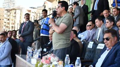 وزير الشباب والرياضة ومحافظ الدقهلية يفتتحان المرحلة الأولى من أعمال تطوير الملعب الرئيسي لكرة القدم باستاد المنصورة