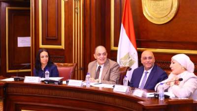 وزيرة التضامن خلال اجتماع لجنة المشروعات المتوسطة والصغيرة ومتناهية الصغر بمجلس النواب
