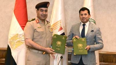 قيادة قوات الدفاع الشعبى والعسكرى توقع بروتوكول تعاون مع وزارة الشباب والرياضة