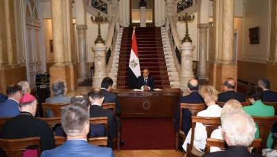 وزير الخارجية يلتقى بسفراء الدول الأوروبية المعتمدين فى القاهرة