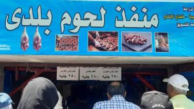 إقبال كبير من المواطنين على منافذ وزارة الزراعة لشراء لحوم عيد الأضحى