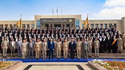 وزير الري يشهد حفل تخرج المهندسين الجدد الملتحقين للعمل حديثًا بوزارة الموارد المائية بعد نهو تدريبهم بالأكاديمية العسكرية