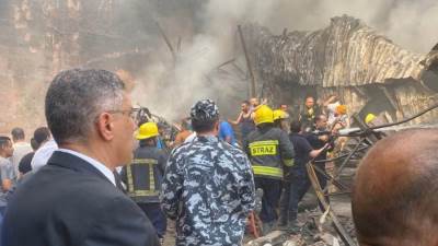 السيطرة على حريق مخزن دهانات البراجيل بأوسيم دون وقوع إصابات