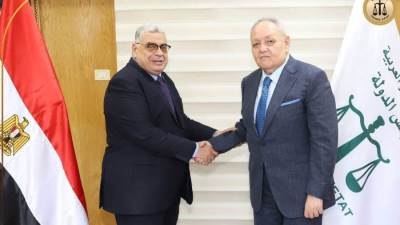 ‏المستشار أحمد عبود يهنئ رئيس مجلس الدولة الجديد بمناسبة تعيينه